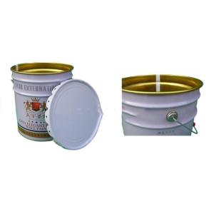 Buy cheap Gold Phenolic Lined Chemicals Metal Bucket With Lid product