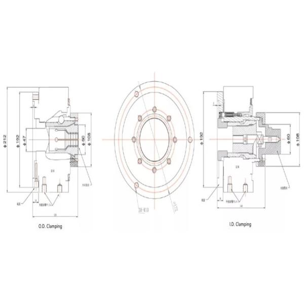 Long Life Service Rotary Hydraulic Collet Chuck For Laser Cutting CNC Machine