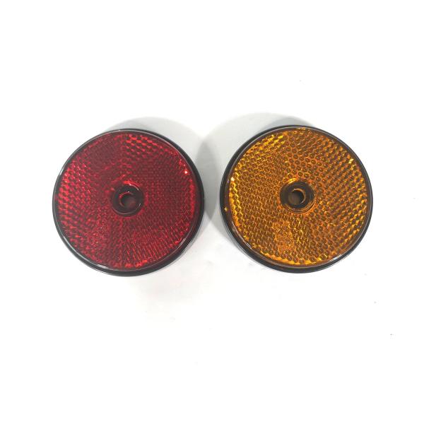 Round Rear Trailer Reflectors Amber Side Safety Trailer Light Reflectors