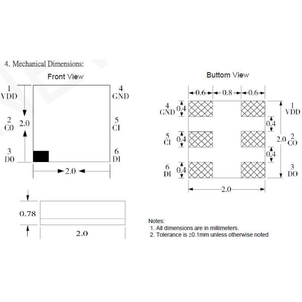 LC8822 APA107 2020 6Pin Addressable LED