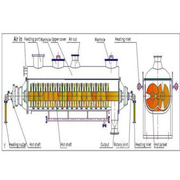 Energy Saving 95kw Vacuum Paddle Dryer Spent Grain Drying Machine 5-10kg/h