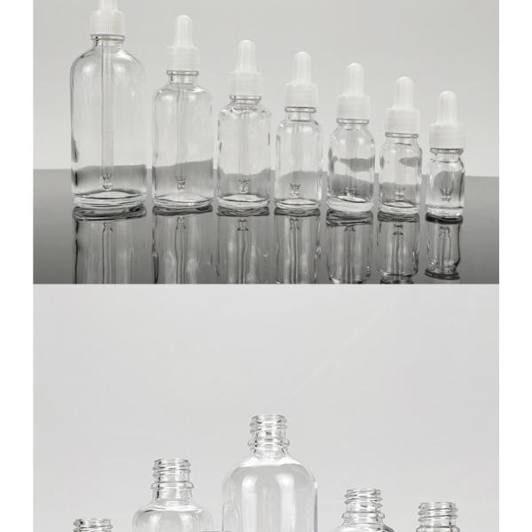 White Fine Ribbed Glass Essential Oil Bottles With Dropper 0.1kg