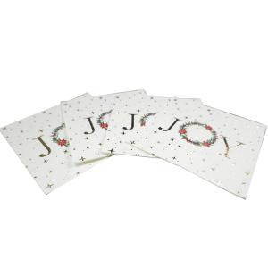 Buy cheap Odorless Durable Christmas Cocktail Napkins , Disposable Patterned Paper Serviettes product