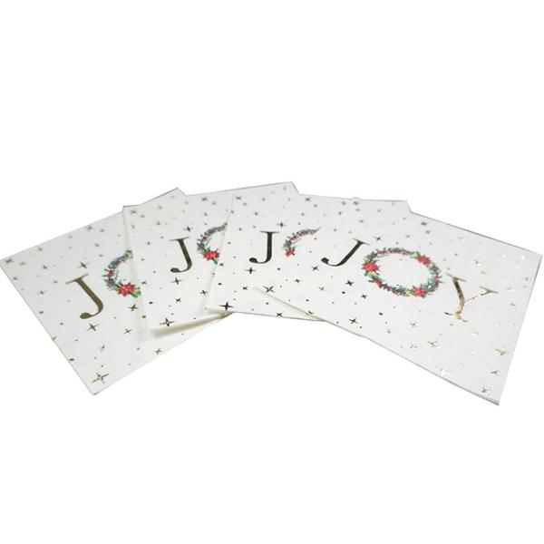 Odorless Durable Christmas Cocktail Napkins , Disposable Patterned Paper