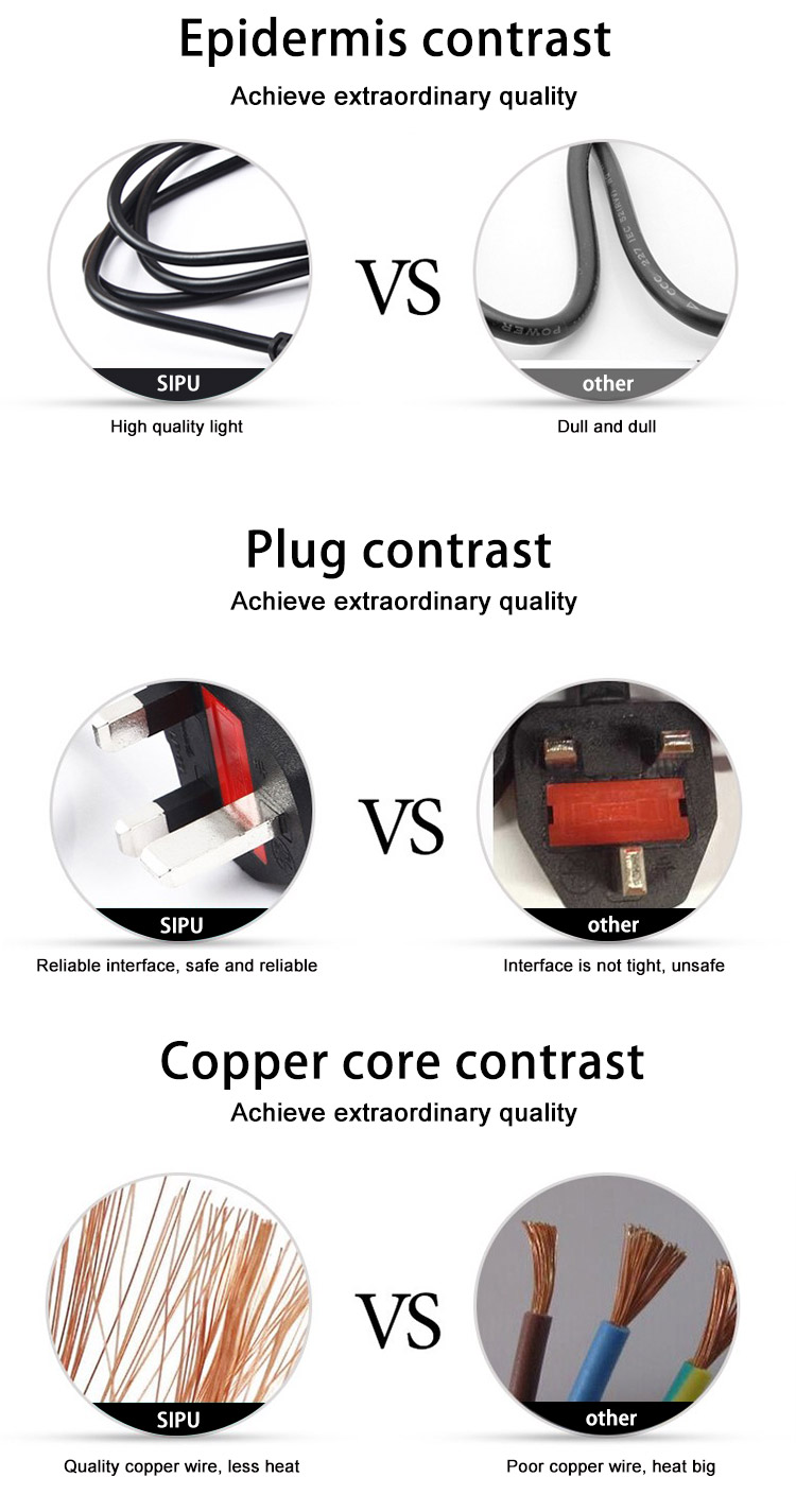 Tinned Copper 220v Computer Power Cord 2m Power Cord OEM ODM Service