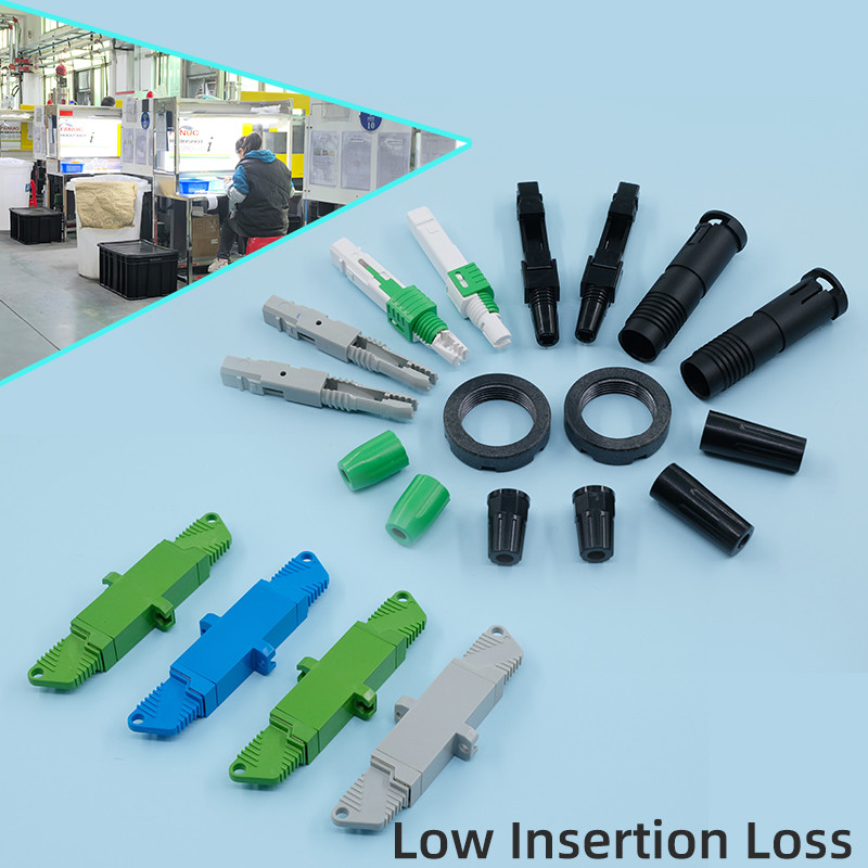 Single Mode E2000 Connector Optical Fiber Fast Connector With Ceramic Ferrule
