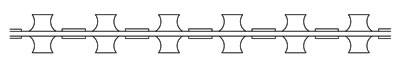 A drawing of BTO-12 razor wire on the white background.