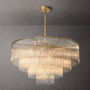 Buy cheap Copper Glass Crystal Chandelier Ceiling Light Amadeo Round Chandelier 40