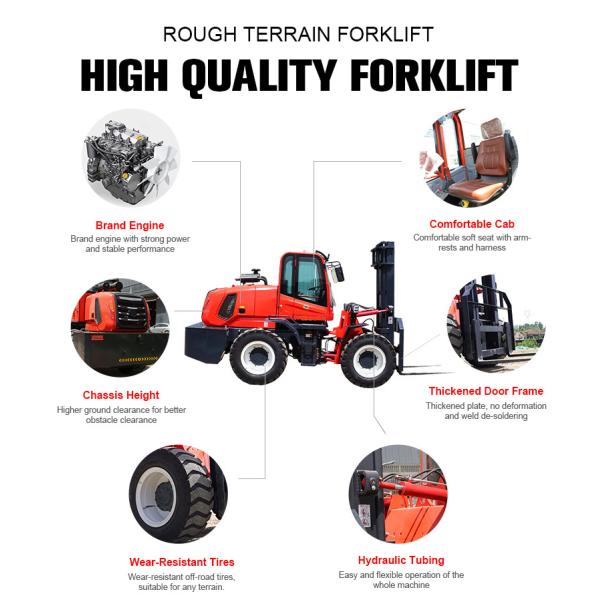 Mining Industry Extreme Weather Rough Terrain Forklift 4.5 Ton