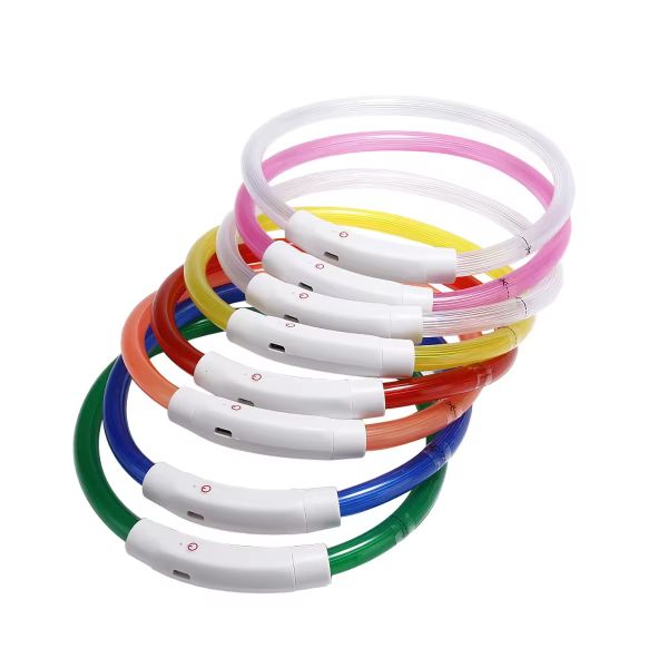 Silicone Waterproof LED Dog Collars Customized USB Rechargeable Dog Collars Personalized