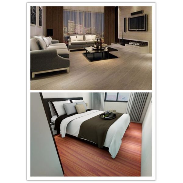 Wood Grain Stone Vinyl Flooring Healthy Unilin Lock PVC Resin