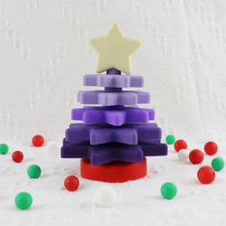 Babe Soft Silicone Stacking Rings Blocks With Christmas Tree Shape