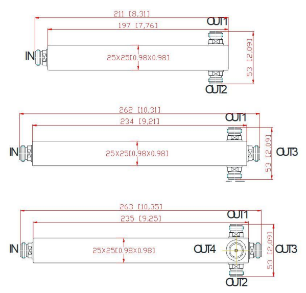 698-2700MHz N Female Power Splitter