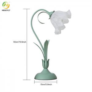 Buy cheap E27 Green Flower Glass Table Lamp Ceramic Lamp Holder product