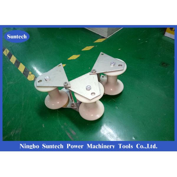 Galvanized Frame Cable Pulling Roller With Three Aluminum Wheel
