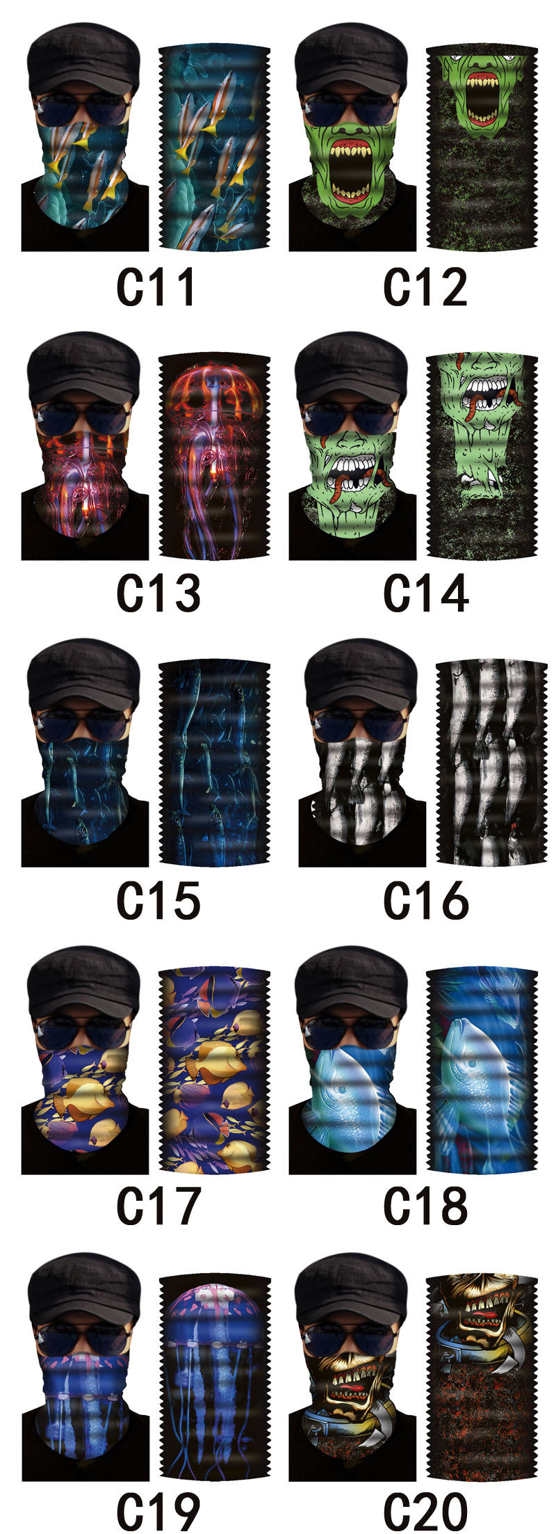Microfiber Men Sport Filter Face Head Moldes Plain Bandanas