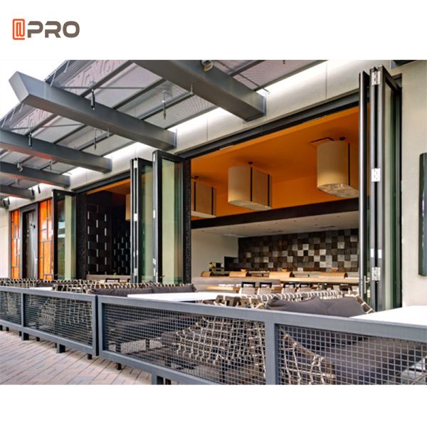 Residential Aluminium Folding Windows Huge Glass Burglar Bars Horizontal Bi Fold Windows