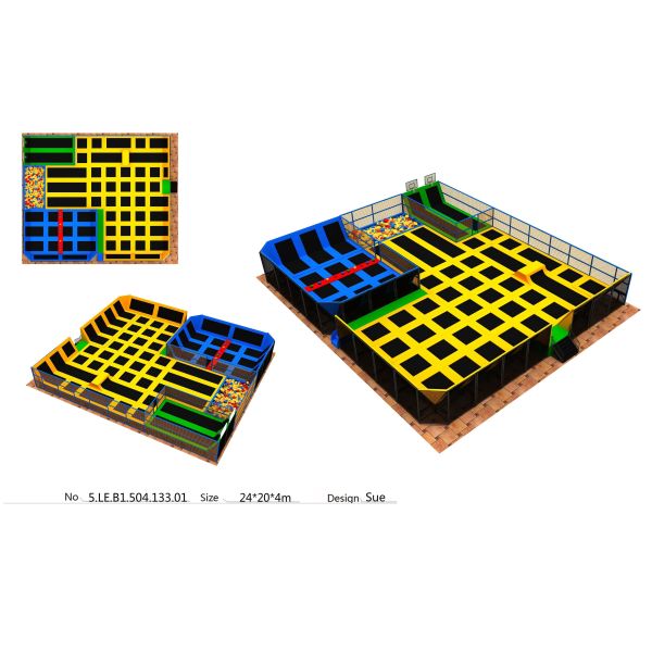 China Supply 480M2 Amusement Park Equipment Indoor Playground Trampoline Park Activity