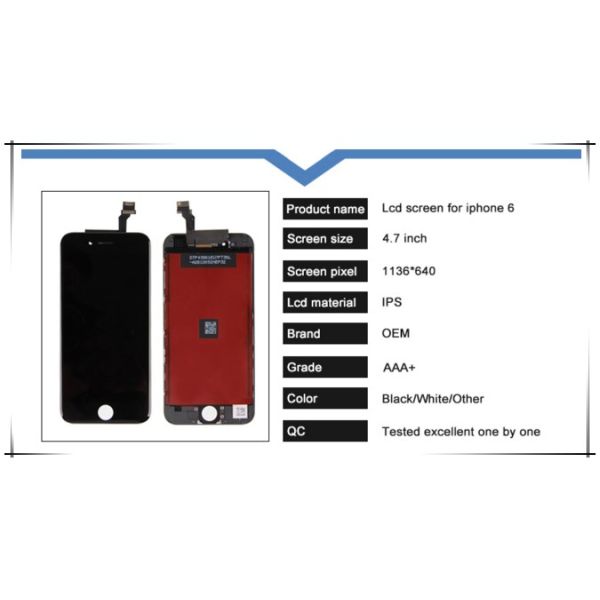 Lcd screen digitizer + touch screen display replacement assembly for iPhone 6 white
