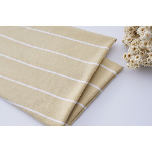 Natural Easy To Care And Comfortable Simple Striped Material Fabric For Casual Wear