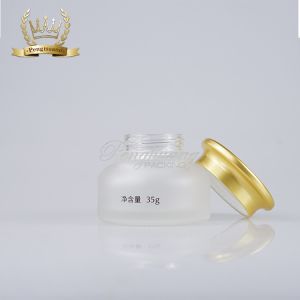 Empty 35ml Cream Glass Jars Cosmetic Packaging With Screw Cap