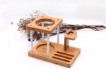 Multi Function Bamboo Wood Cellphone Stand , Tablet / Watch / Amazon Echo