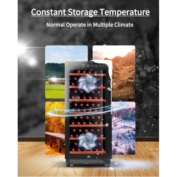 66-84 Bottles Red Wine Cooler Refrigerator Soundless Electric Powered