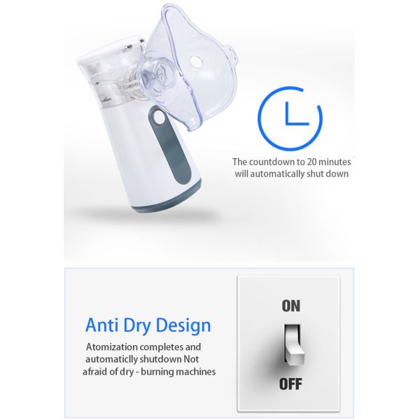 Kids Portable Ultrasonic Mesh Nebulizer Fine Particles Handheld Nebulizer For Asthma