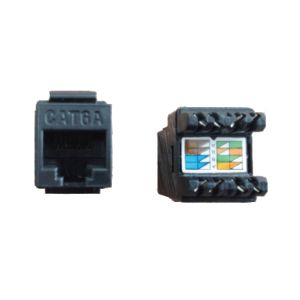 Cat6A Ethernet Keystone Coupler 180 Degree Black GoreLink Lightweight