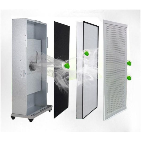 Ventilation System Air Purifier With Wheels , H14 Vertical FFU Air Purifier Home Use