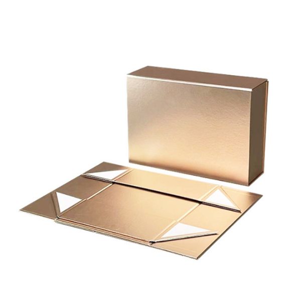 Magnetic Suction Clamshell Folding Gift Box One Piece Custom Portable Cardboard Box