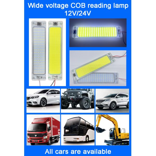 COB Dome Car Indoor Light 108SMD 12V-24V LED Panel Light Waterproof Self Adhesive