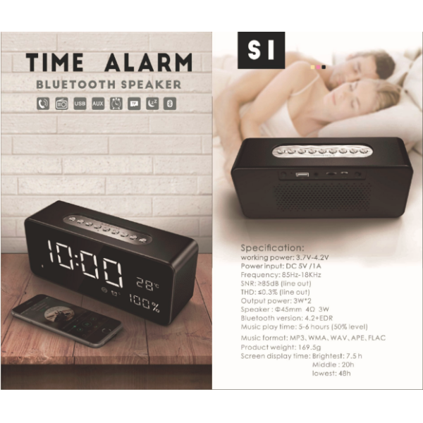 Raypodo Mini Wireless Bluetooth Speaker , Mobile Bluetooth Speakers With FM Radio Alarm Clock