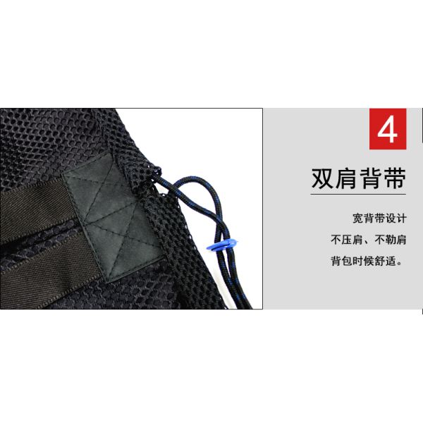 Double Shoulder Drawstring Sack Bag , Washable Sports String Backpack