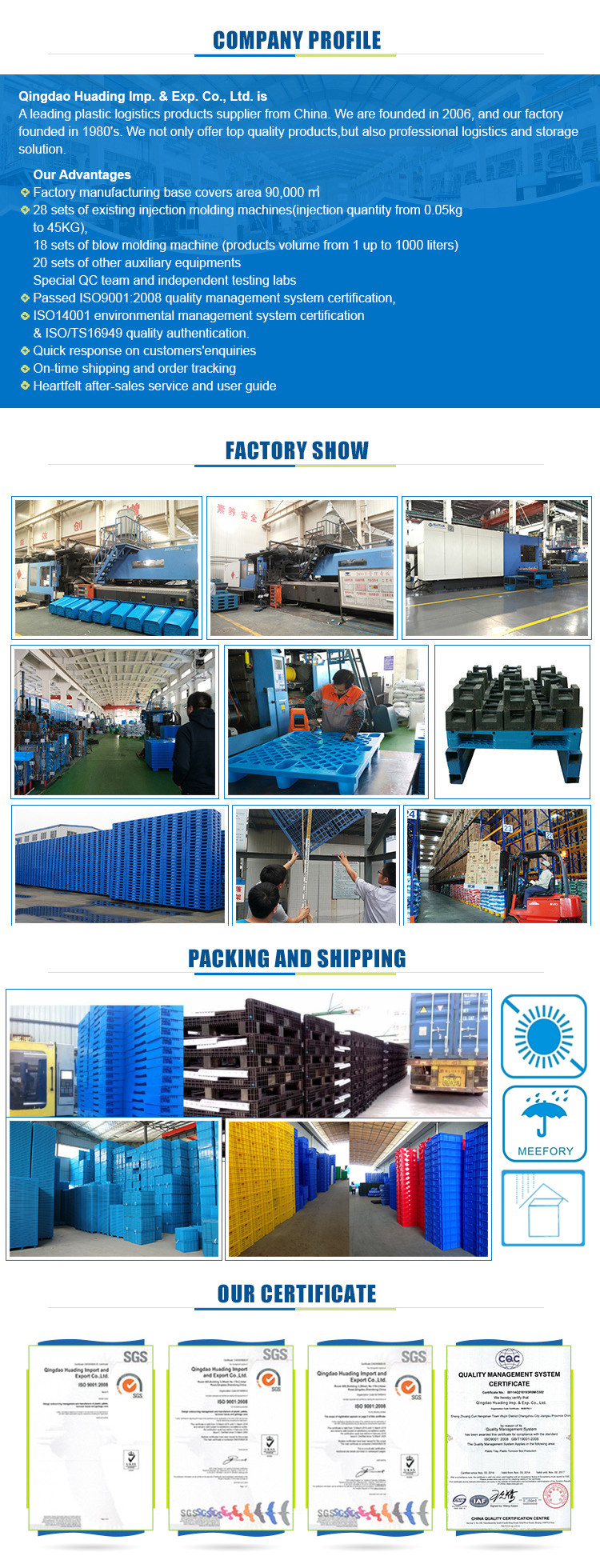 Stackable and nestable Plastic shipping Tote Box for Storage or Moving allet crate collaps