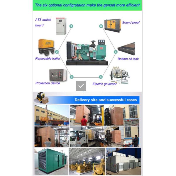 Silent 250kw High Power Diesel Generator Set Open Type Electrical Start Method