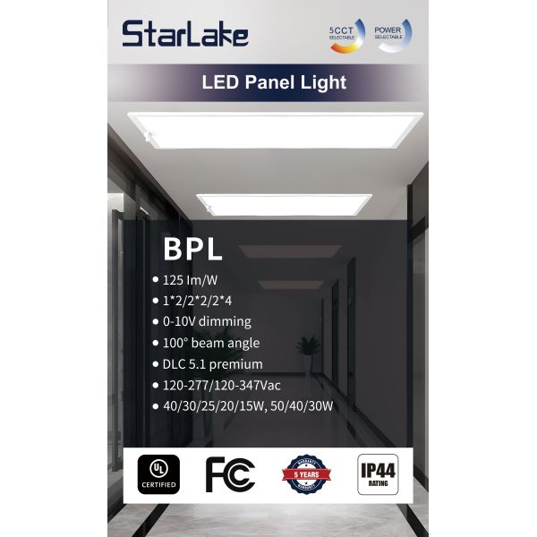 CCT Selectable Dimmable Eco LED Panel Light Super Slim 40W 60W 130lm/W Commercial Panel Backlit Light