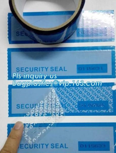 Quality Tamper evident holographic label / Security Hologram VOID sticker,Antifake Logo Printing Peel Off Void Sticker, Warranty for sale