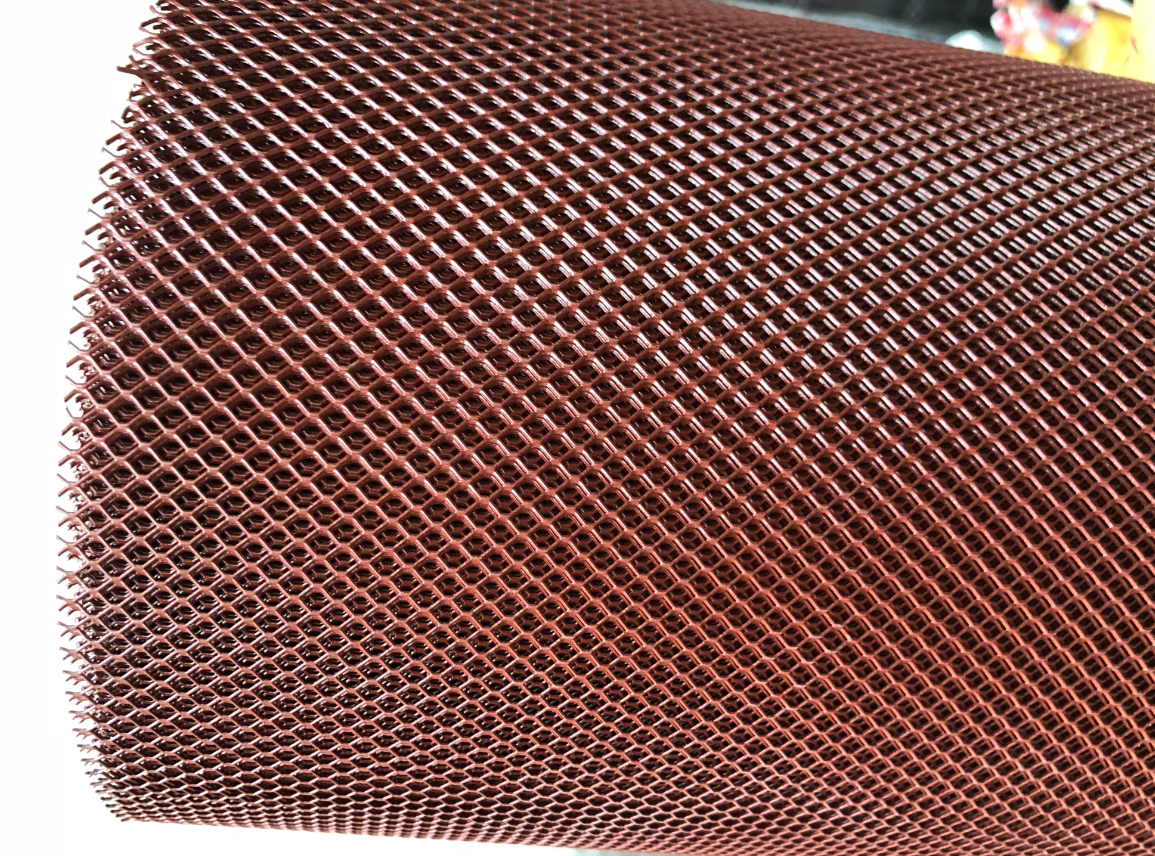 PVC Spraing Diamond Aluminum Expanded Metal Mesh For Security With All Kinds Color