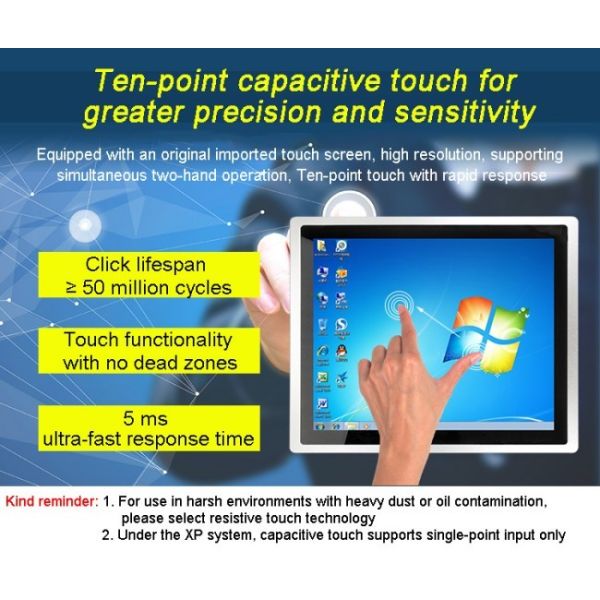 17 inch Industrial Open Frame Touch Screen Industrial Embedded Android Computer, IP65 Waterproof, Wins/Android/Display, 300-1000 Nits