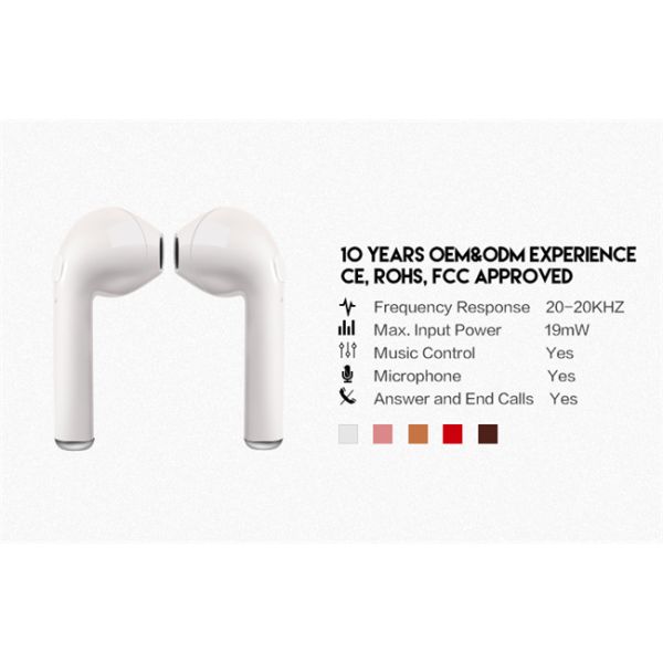 Recyclable ABS BT5.0 True Wireless Stereo Earphone 2.48GHz ROHS Certification