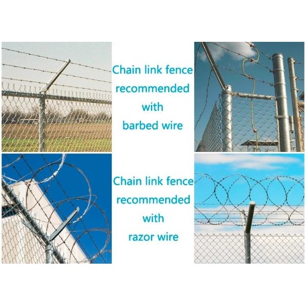 Baseball Field Use PVC Coated Chain Link Fence , Hot Dipped Galvanized Chain Link Fence