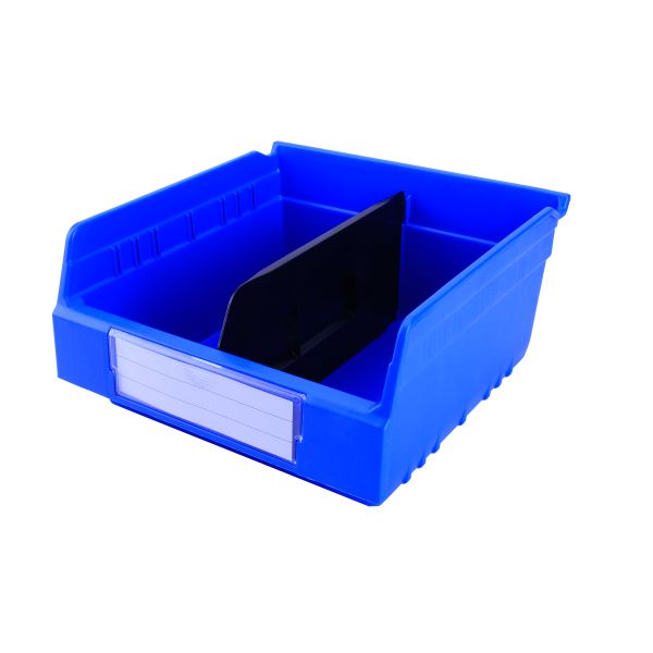 PP Semi-Open Front Organizer Bin for Rack System Stackable Small Parts Shelf Bins