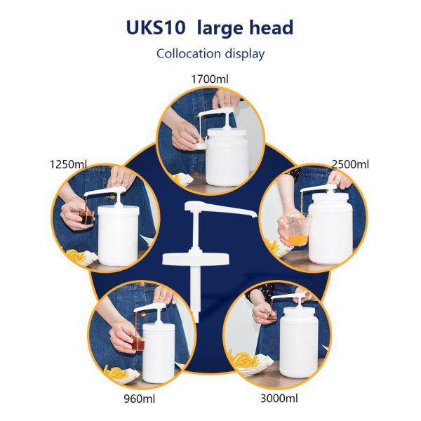 Plastic HDPE PP Syrup Dispenser Pump For 3000ML Empty Plastic Container Bottle