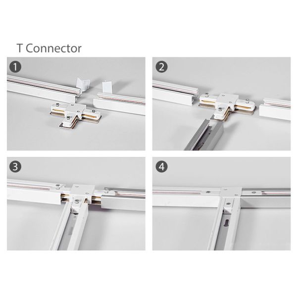 1 Meter Light Track Rail , 2 Wire / 4 Wire Aluminum Led Track With Connector