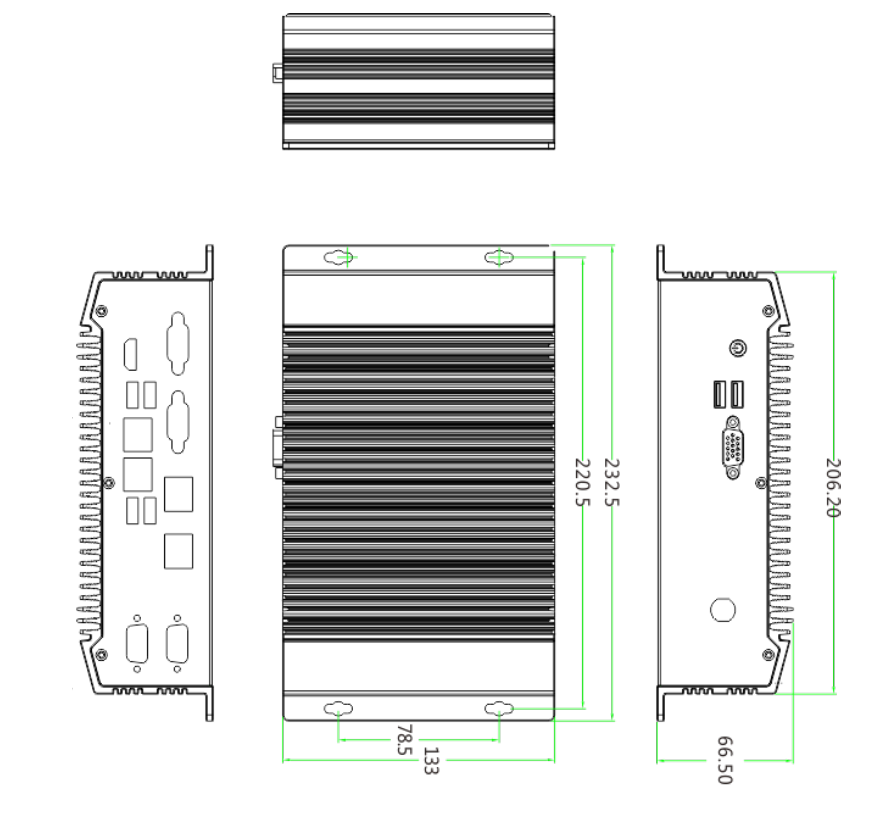 RS485 FCC BT4.2 Fanless Desktop Industrial PC 4GB DDR4L
