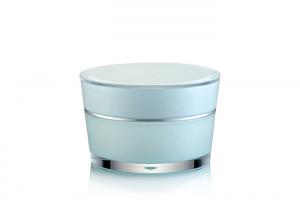 Buy cheap Silver Round Plastic Cosmetic Jars SR-2303A PMMA Material For Cosmetic Skincare product
