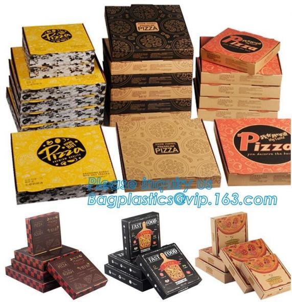 Quality 9 Inch Cheap Food Grade Customized Black Corrugated Paperboard Pizza Box,Printed Corrugated Cardboard Paper Pizza Box for sale