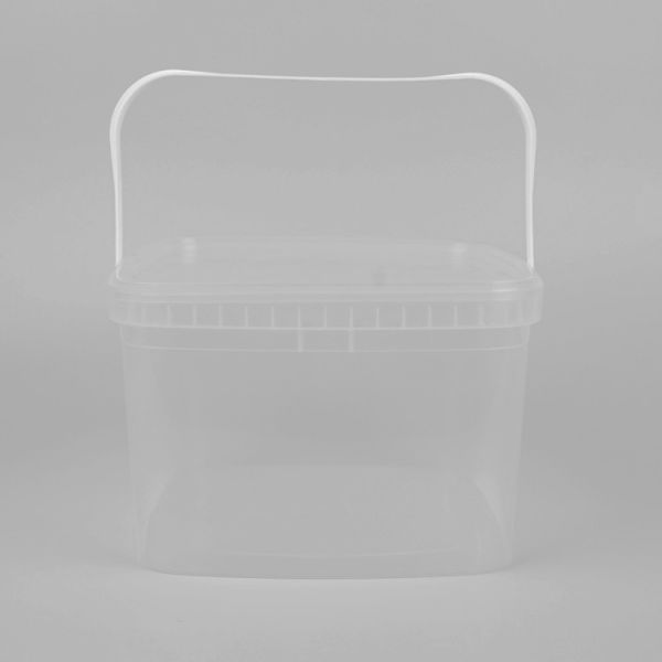 ISO9001 Certification White Square Plastic Buckets 3 Liter