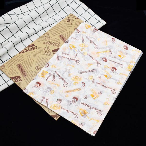 Food Grade Waxed Paper Customize Logo Greaseproof Burger Wrap Paper